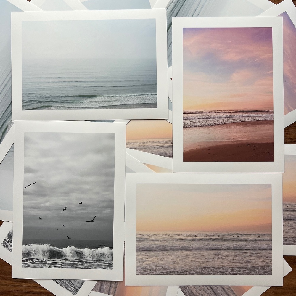 Ocean Sunset Surfer Beach California West Coast Photography Prints Wall Art 8x10